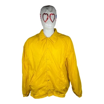 Chaqueta deportiva de encaje XL vintage amarilla Coach con cuello a presión minimalista años 90 Foto 1 de 4