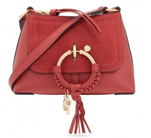 SEE BY CHLOE MINI JOAN BAG, RED SUEDE AND LEATHER - Picture 1 of 19
