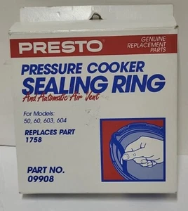 Presto 09908 9908 Pressure Cooker Canner Gasket Sealing Ring & Air Vent Genuine - Picture 1 of 5