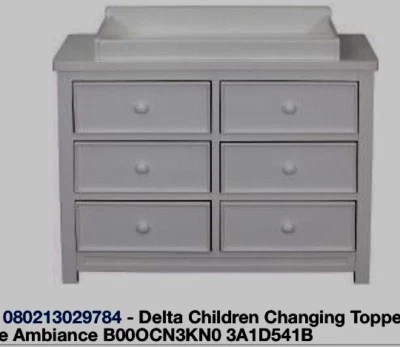 Delta Children Changing Topper White Ambiance #0550-108-LIMITED SUPPLY-SHIP N 24 - Imagem 1 de 4