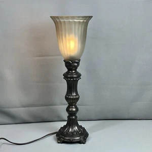 French Empire Crystal Brass Glass Antique Traditional Table Lamp - Picture 1 of 16