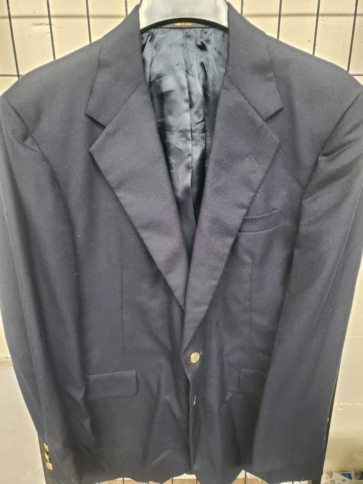 H Freeman & Son Blazer Jacket Mens 42R Blue Metal Buttons Wool Sport Coat USA - Image 1 of 4
