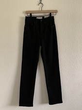 Everlane Women's Size 26 Ankle High Rise Slim Straight Black Button Fly Jeans
