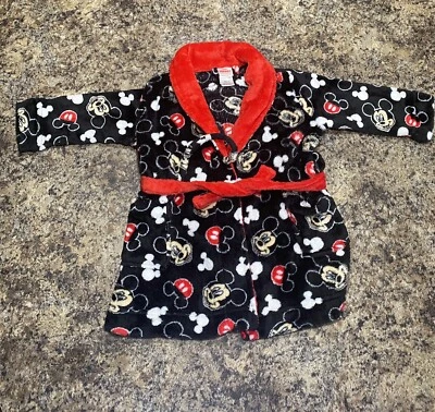 Disney Junior Mickey Mouse 2T Bata de Vellón Rojo Blanco Negro Cinturón-RARA Foto 1 de 4