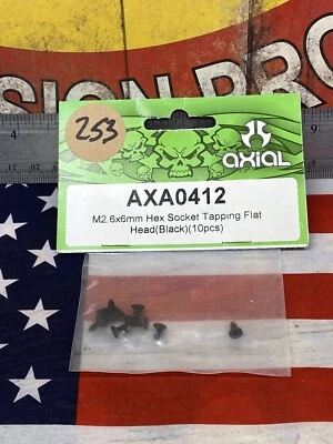 Axial AXA0412 HEX SOCKET TAPPING FLAT HEAD M2.6 x 6mm x BLK x 10pc}~NEW~USA SHIP - Image 1 of 3