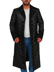 Mens Tailcoat Winter Slim Fit Men Coat Leightweight Buttons Outwear Black Jackets Vintage OMINA Long Trench Coat Men 