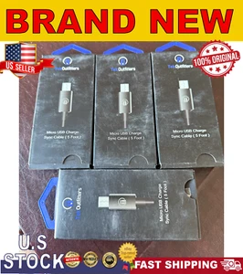 TekOutfitters Micro USB Charge Sync Cable 5 Foot | 4 Pack - Picture 1 of 1