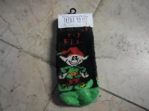 2 Pair Micro Velour Socks Low Cut Soft Fuzzy Slipper Gripper Size 4-10 Treat Yo - Picture 1 of 2