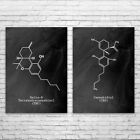 Cannabis Molecule Prints Set of 2 Cannabis Art Stoner Gifts Weed Art Weed Decor