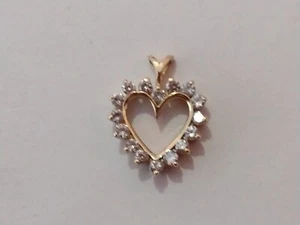 Diamond Heart 14K Gold Pendant - Picture 1 of 12