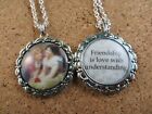 Friendship is Love With Understanding Pendant Sterling Silver Chain Necklac 138A