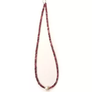 Rosa Saphir und Perle Halskette facettiert Rondelle Form Perlen 16 Zoll 3-4 mm - Bild 1 von 8