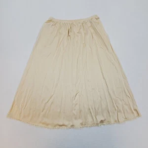 VTG 70s Vanity Fair Honey Beige A-Line Lace Trim Half Slip USA Sz M 11 - Picture 1 of 8