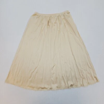 De Colección Años 70 Vanity Fair Miel Beige Línea A Borde de Encaje Medio Deslizamiento EE. UU. Talla M 11 Foto 1 de 4
