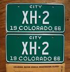 1966 COLORADO License Plate Plates PAIR / SET