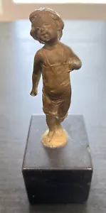 ANTIKER BRONZEJUNGE SIGNIERT VON PAUL LUDWIG KOWALCZEWSKI 5 ZOLL - Bild 1 von 20