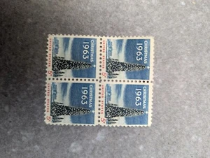 1963 Christmas Tree Plate Block Of 45c Postage Stamps Sc#1240 Unused - #B159 - Picture 1 of 1