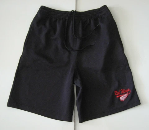 S Men NHL Detroit Red Wings NHL Athletic Shorts Black 100% Polyester small EUC Cover