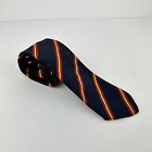 Vintage-Krawatte aus Keep New York USA gestreift marineblaurot aus Seide