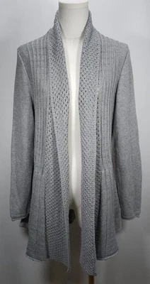 Cardigã feminino Studio Works suéter manga longa frente aberta cinza tamanho pequeno - Imagem 1 de 4