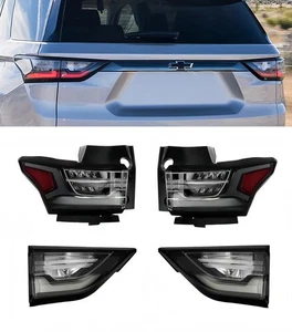 Luz trasera LED negra exterior interior izquierda+derecha para Chevy Traverse 2018-2021 4 piezas - Imagen 1 de 15