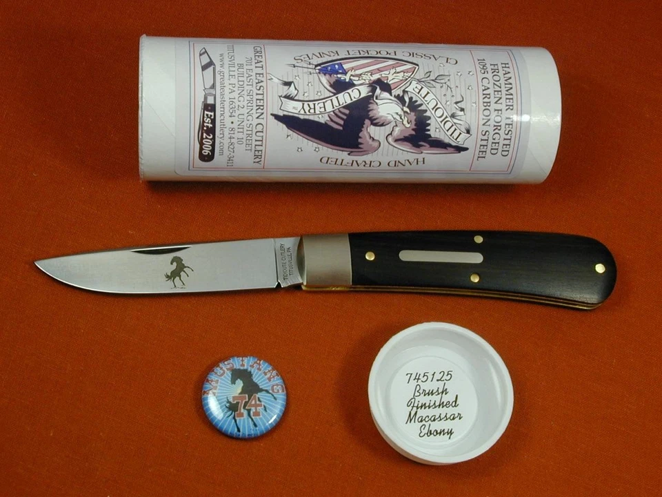 GREAT EASTERN GEC TIDIOUTE MACASSAR EBONY WOOD MUSTANG KNIFE RARE USA NIT 745125 - Image 1 of 1