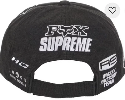 Supreme FW25 Week 9 Fox Racing Cordura 6 Panel Cap Hat Black NWT - Image 1 of 4