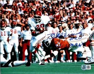 BILLY SIMS SIGNED 8X10 PHOTO BECKETT BAS COA OKLAHOMA SOONERS HEISMAN 7 - Picture 1 of 1