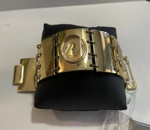 ROBERTO CAVALLI STAINLESS STEEL watch BRACELET GOLD TONE NEW - Picture 1 of 5