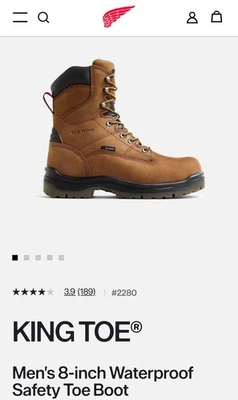 Bota de seguridad impermeable Red Wing King Toe para hombre de 8 pulgadas #2280 Foto 1 de 4