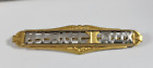 Vintage Brooch Pin Miami  AUX Letters  FL Bar Gold Silver Tone  Ornate UNIQUE