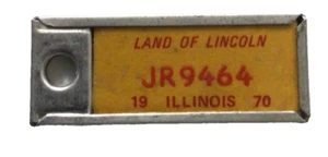 1970 Illinois Disabled American Veterans License Plate Keychain Key Tag DAV # - Picture 1 of 12