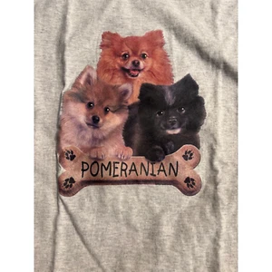Pomeranian graphic short sleeve gray t-shirt Adult sz L for dog and pom lovers - Picture 1 of 4