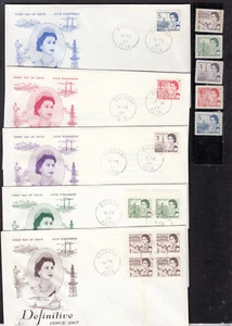 1967 #454 - #458 1¢ - 5¢ CENTENNIAL 5 FIRST DAY COVERS  PLUS #454 - #458 STAMPS - Picture 1 of 7