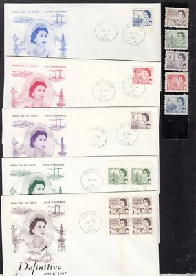 1967 #454 - #458 1¢ - 5¢ CENTENNIAL 5 FIRST DAY COVERS  PLUS #454 - #458 STAMPS - Image 1 of 4