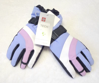 SWISS TECH GIRLS BLUE SNOW SKI WINTER GLOVE SIZE S/M THINSULATED 3M WATER PROOF - Image 1 of 4