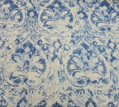 Fiorano Damask in Duck Blue 54" Wide P Kaufmann 55% Linen / 45% Rayon  - Image 1 of 2