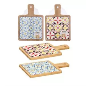Alpina bandeja de aperitivo tabla de desayuno con inserto de cerámica 24,5 x 17 cm retro - Imagen 1 de 1