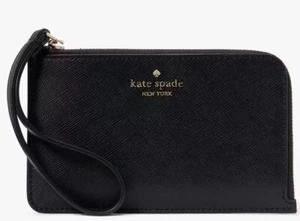 Cartera múltiple Kate Spade Lucy bicolor pequeña L cremallera negra KH613 - Imagen 1 de 4