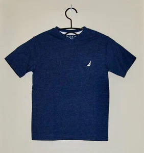 NWT Nautica Little Boys Tanzanite Heather Blue V-Neck SS Logo T-Shirt sz 5 - Picture 1 of 8