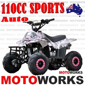 MOTOWORKS 110CC sports Auto ATV QUAD Dirt Bike Gokart 4 Wheeler Buggy kids PINK - Picture 1 of 20