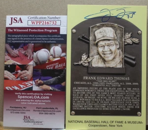 "FRANK THOMAS" HALL OF FAME GOLD PLAQUE POST CARD(JSA) - Picture 1 of 2