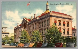 State Capitol Trenton New Jersey NJ c1930 Linen Vintage Cars UNP Postcard - Picture 1 of 2