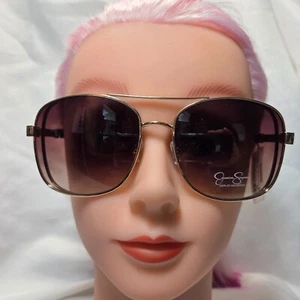 NWT Jessica Simpson Aviator Gold & Tortoise Sunglasses J5371 Side Vents - Picture 1 of 7