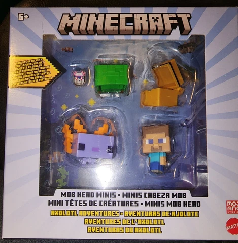 Minecraft Mob Head Minis Axolotl Adventures Figures New, FREE shipping Cover
