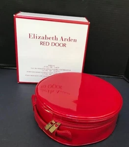 VINTAGE ELIZABETH ARDEN RED DOOR COSMETIC CASE PATENT LEATHER IN ORIGINAL BOX - Picture 1 of 5