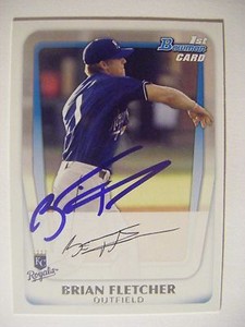 BRIAN FLETCHER signed RC ROYALS 2011 Bowman Prospects baseball card AUTO #BP103