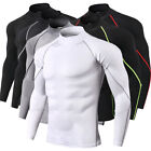 Men Turtleneck Tight T-Shirt Compression Pullover Tees Tops Tunic Workout