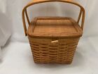 Longaberger Small Picnic Basket with Woven Lid 1990