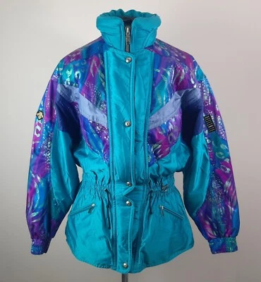 Vintage Descente Ski Jacket Women's Size US 14 F 44 Turquoise Parka Hong Kong - Image 1 of 4
